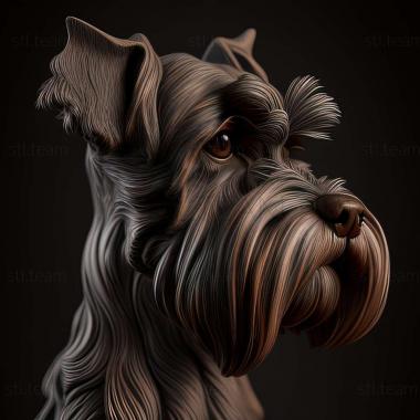 3D model Zwergschnauzer dog (STL)